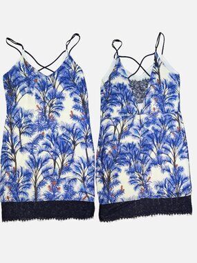 Adelyn Rae Medium Blue Floral Slip Dress Resort